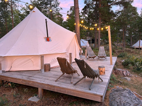 Tipitält med kamin